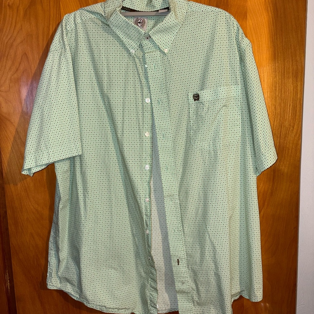 Cinch Light Green Short Sleeve Button Down Shirt